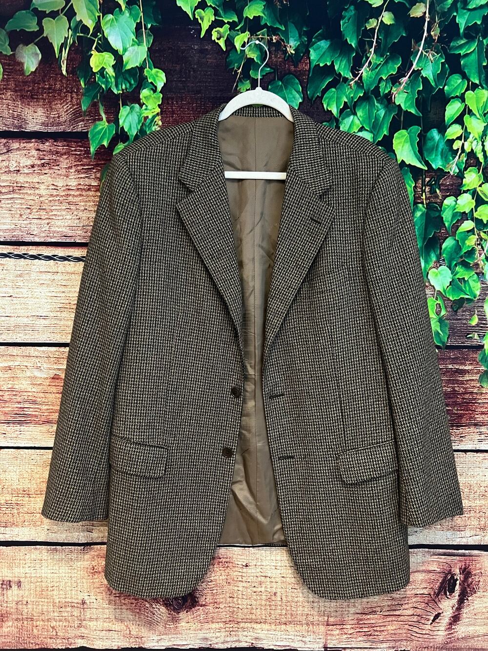 Ermenegildo Zegna Rossi High Fashion 100% Cashmere Tweed Suit Coat Jacket US 42L